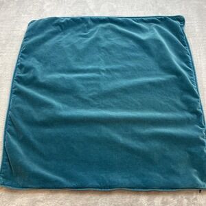 1 Ikea Sanela Cotton Velvet Pillow Cover 24.5" Square Teal Blue Beach Coastal